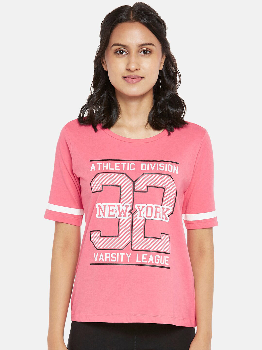 

Ajile by Pantaloons Women Pink Typography Printed Regular Top