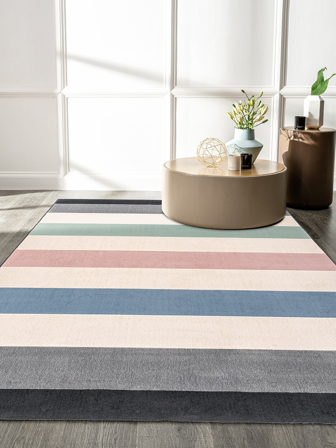 

DDecor Multicoloured Striped Carpet, Multi