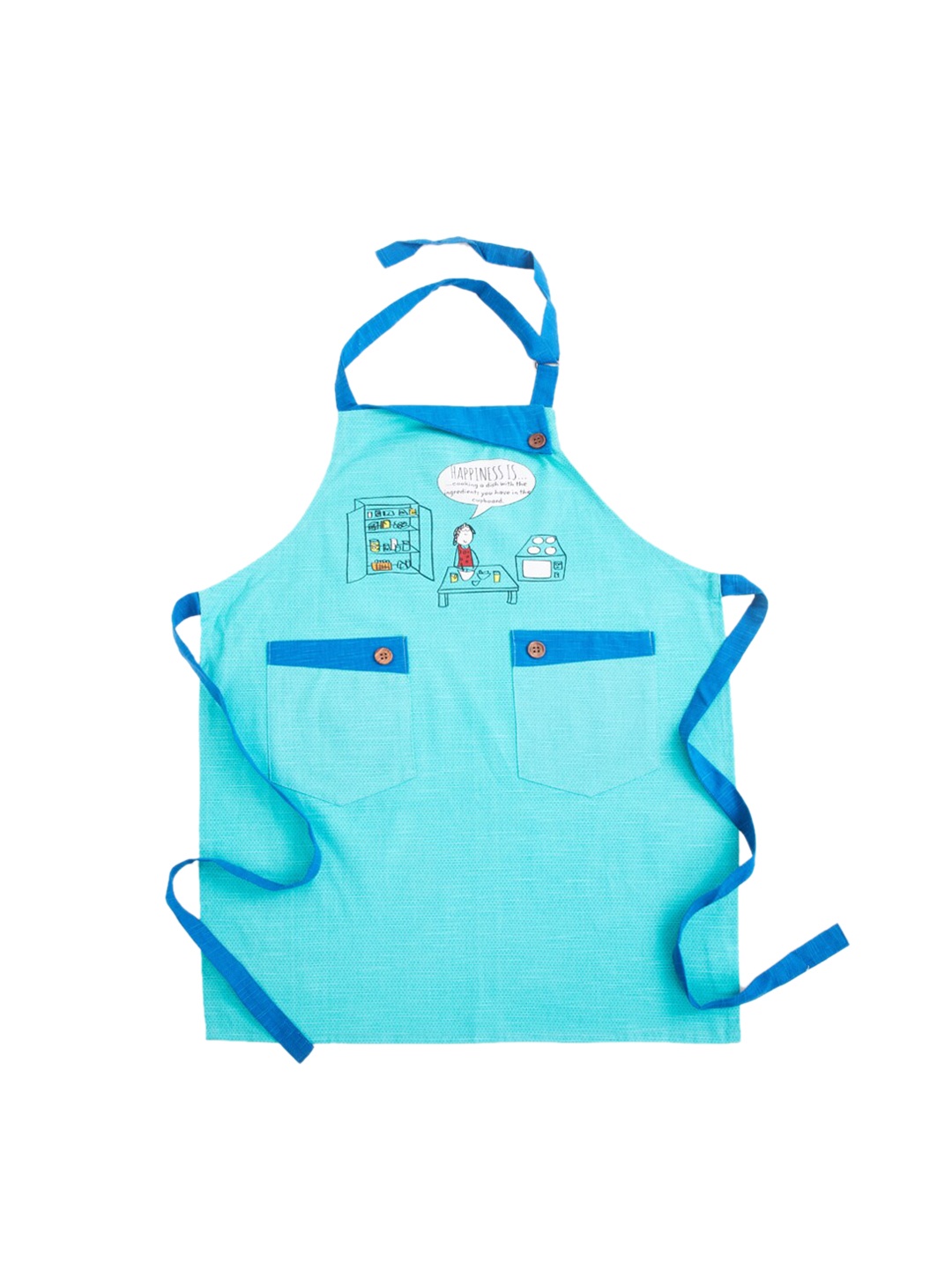 

Home Centre Blue Printed Cotton Apron