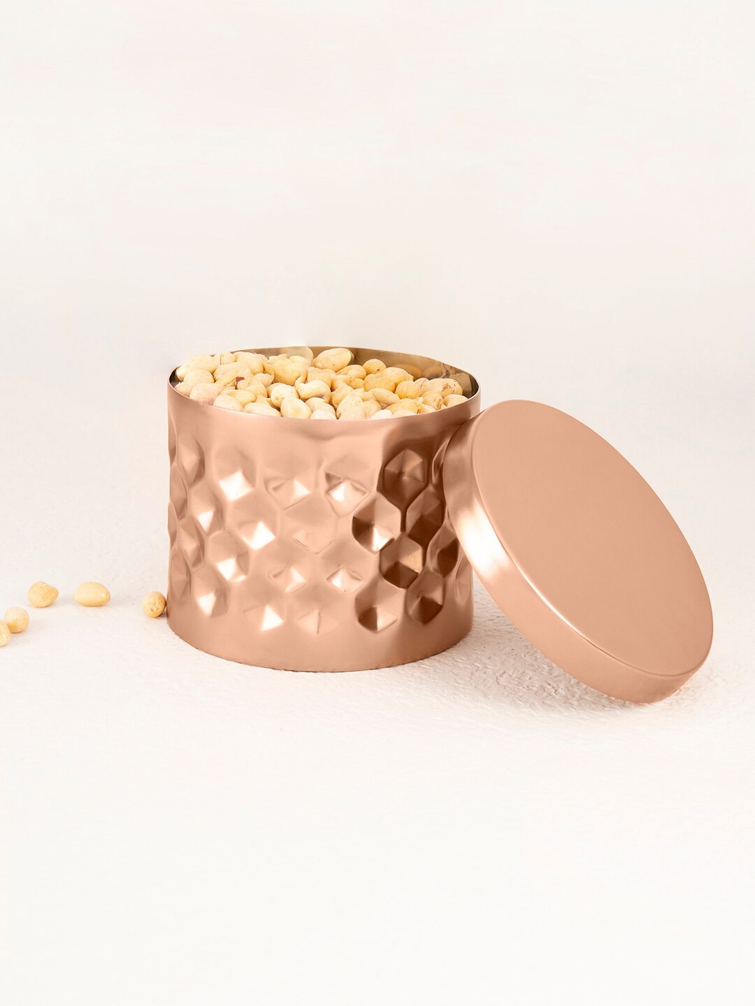 

ellementry Copper-Toned Textured Medium Stainless Steel Jar