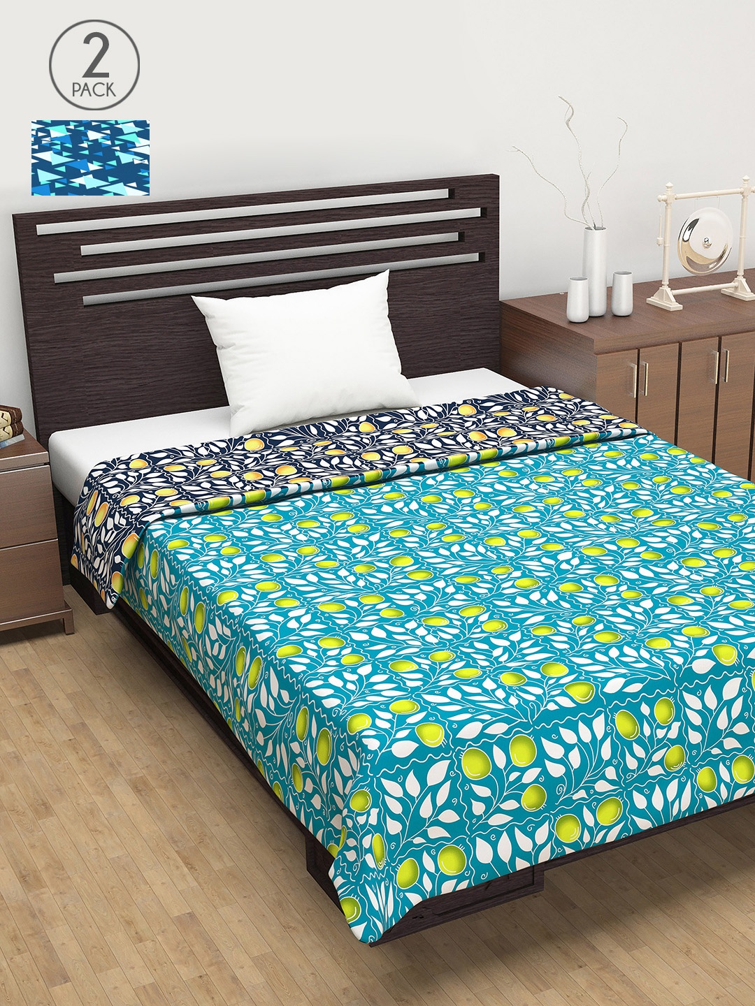

Divine Casa Blue & Grey Set of 2 Mild Winter 120 GSM Single Bed Dohar