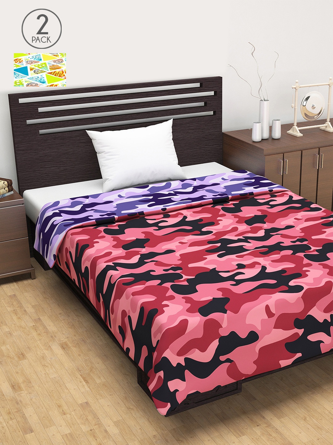 

Divine Casa Blue & Pink Set of 2 Mild Winter 120 GSM Single Bed Dohar
