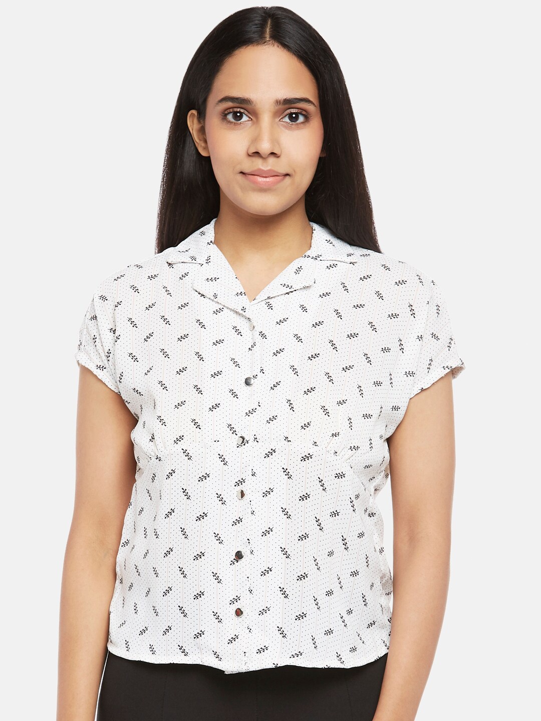 

Annabelle by Pantaloons White Extended Sleeves Shirt Style Top