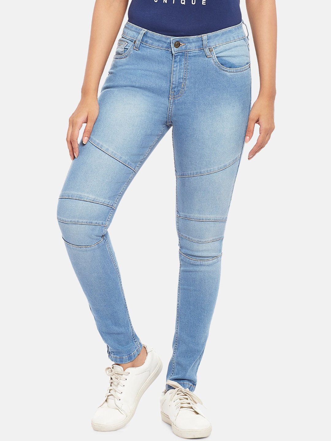 

People Women Blue Skinny Fit Light Fade Jeans