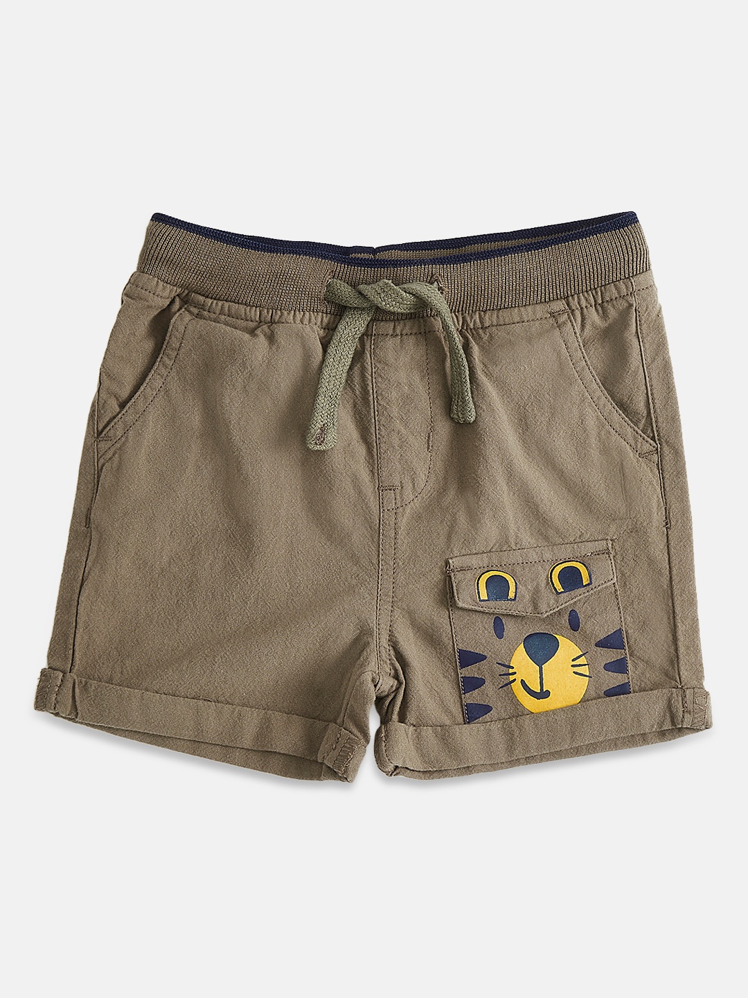 

Pantaloons Baby Boys Brown Mid-Rise Regular Shorts