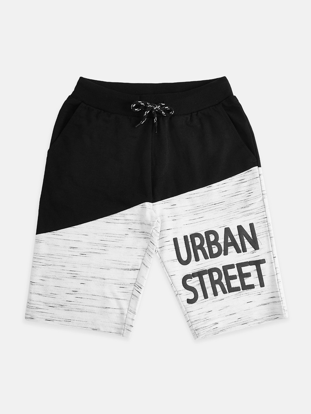 

Pantaloons Junior Boys White Typography Printed Mid-Rise Regular Shorts