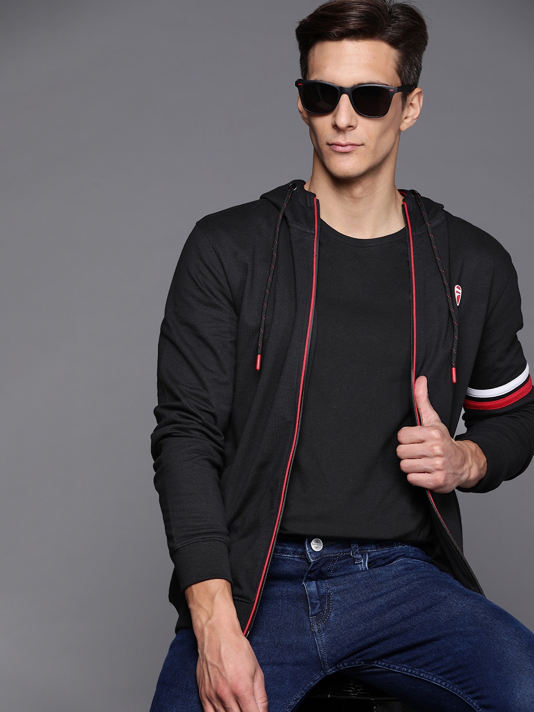 

Ducati Men Black Solid Hooded Sweatshirt