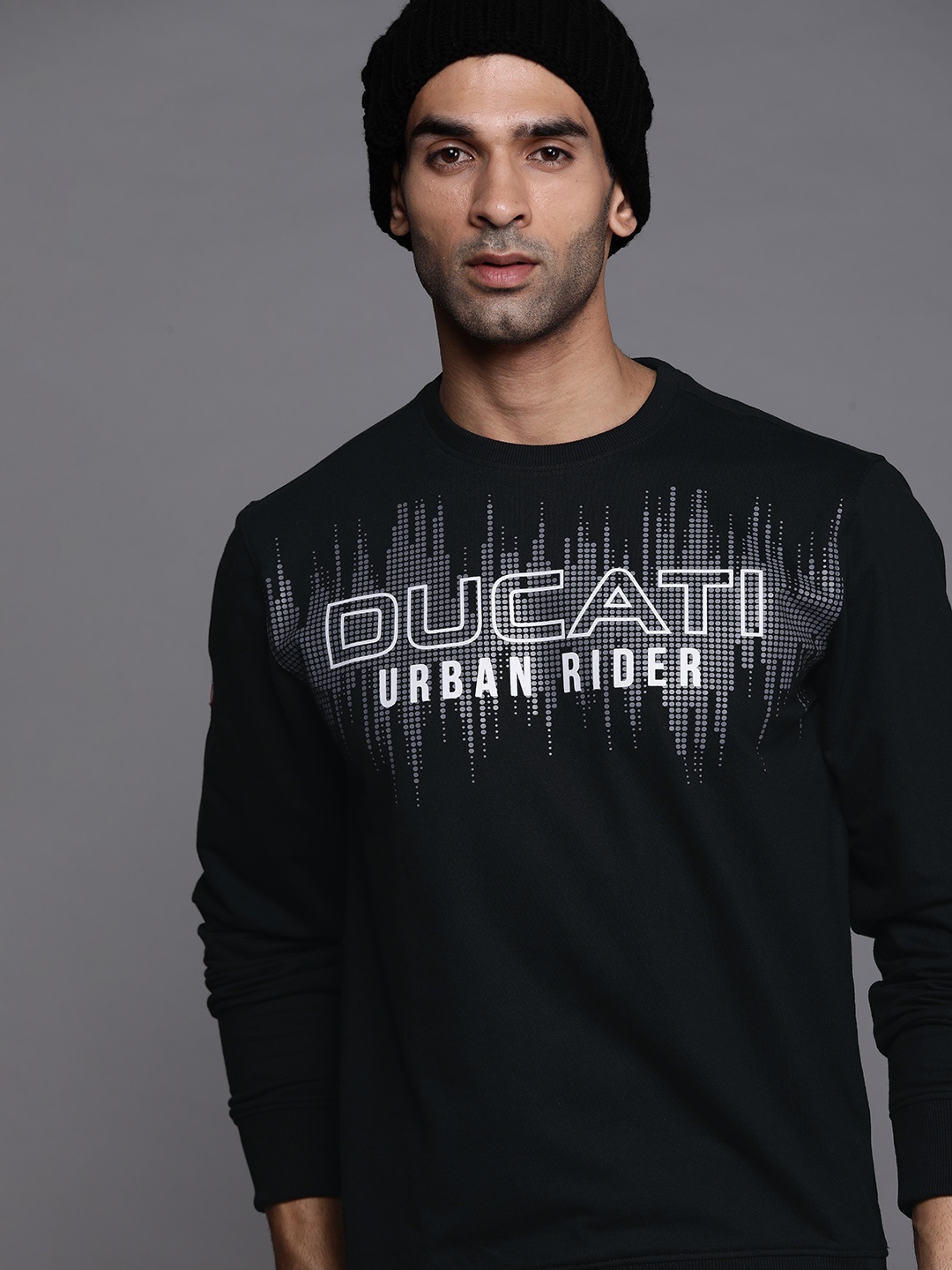 

Ducati Men Black & White Printed Sweatshirt