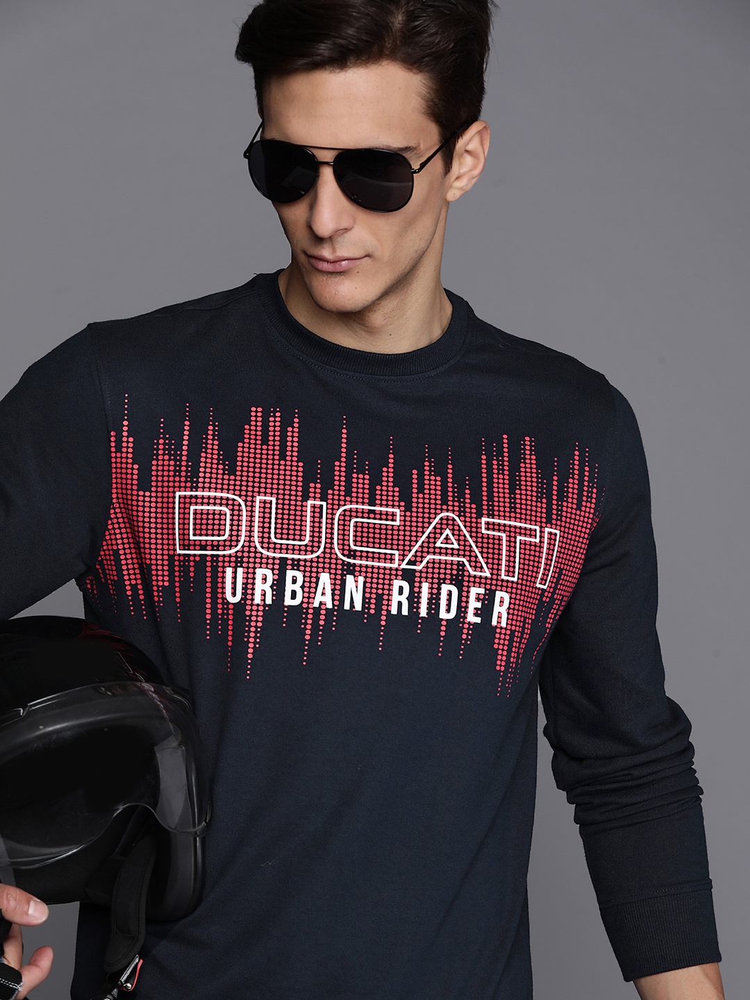 

Ducati Men Navy Blue Printed Sweatshirt