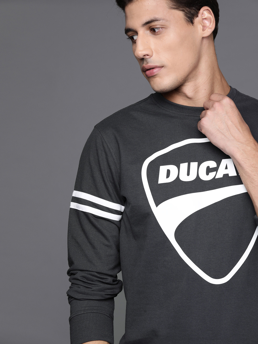 

Ducati Men Charcoal Grey Printed Sweatshirt