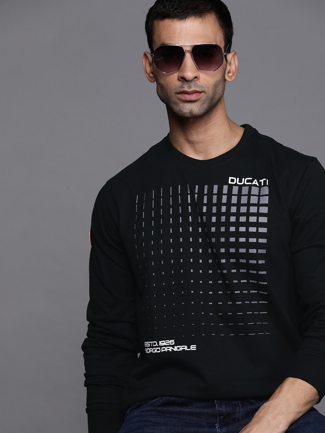 

Ducati Men Black & Grey Printed Sweatshirt