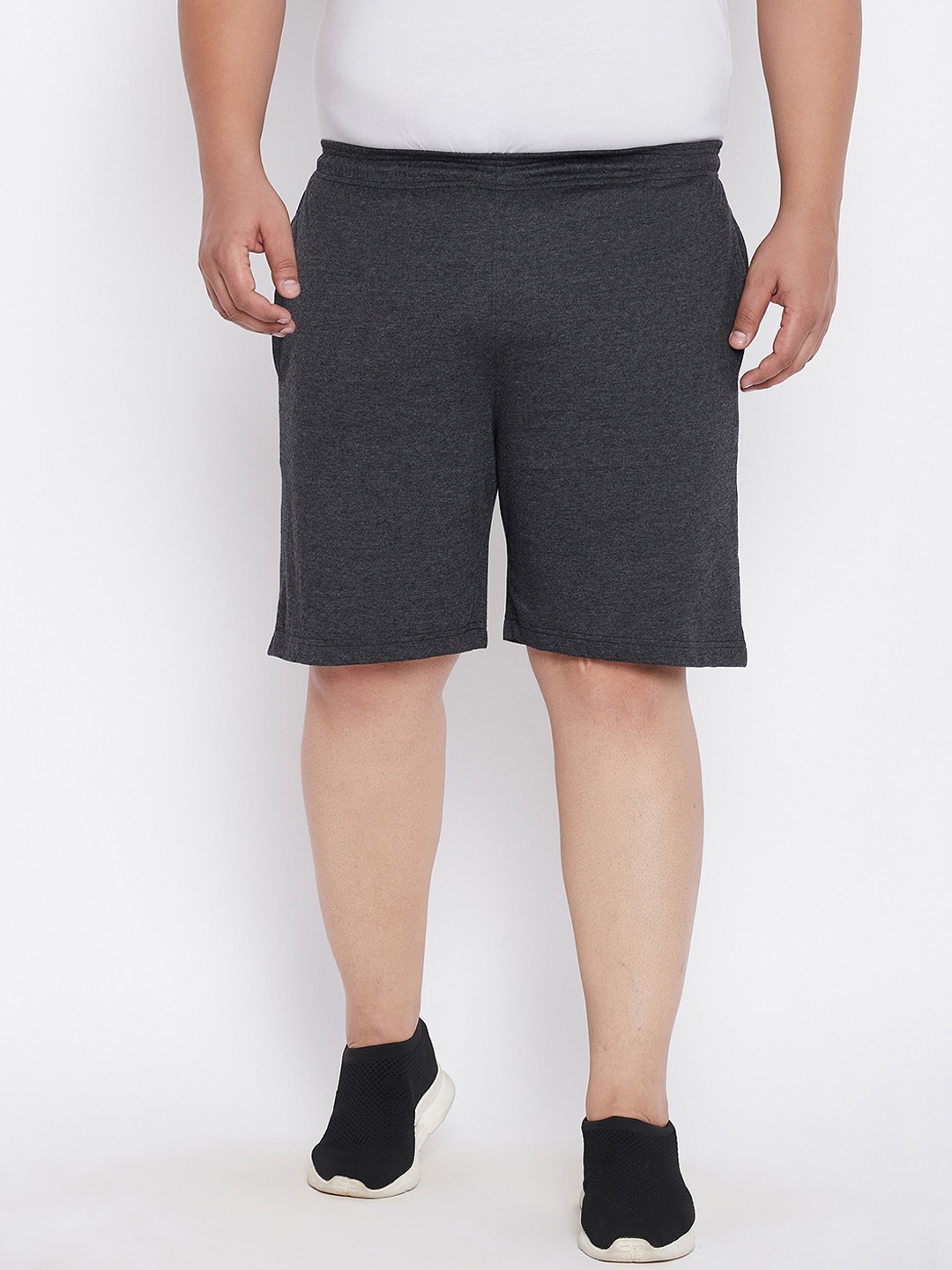 

bigbanana Men Grey Mid-Rise Cotton Regular Shorts