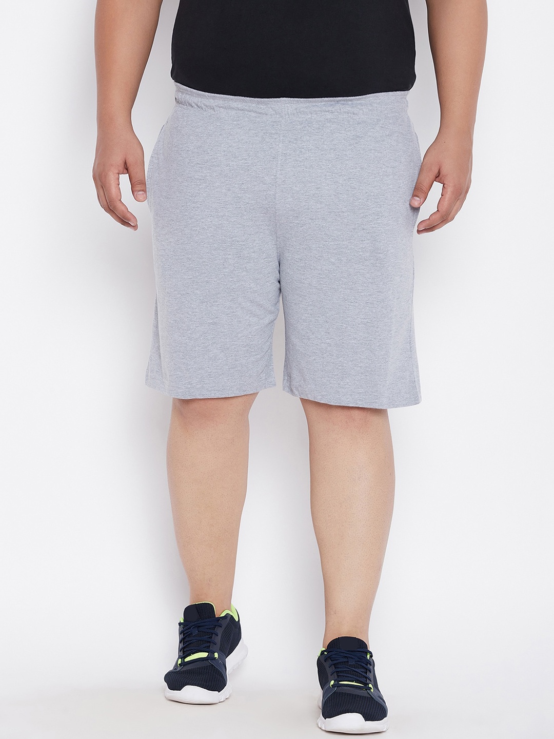 

bigbanana Men Grey Mid-Rise Sports Shorts