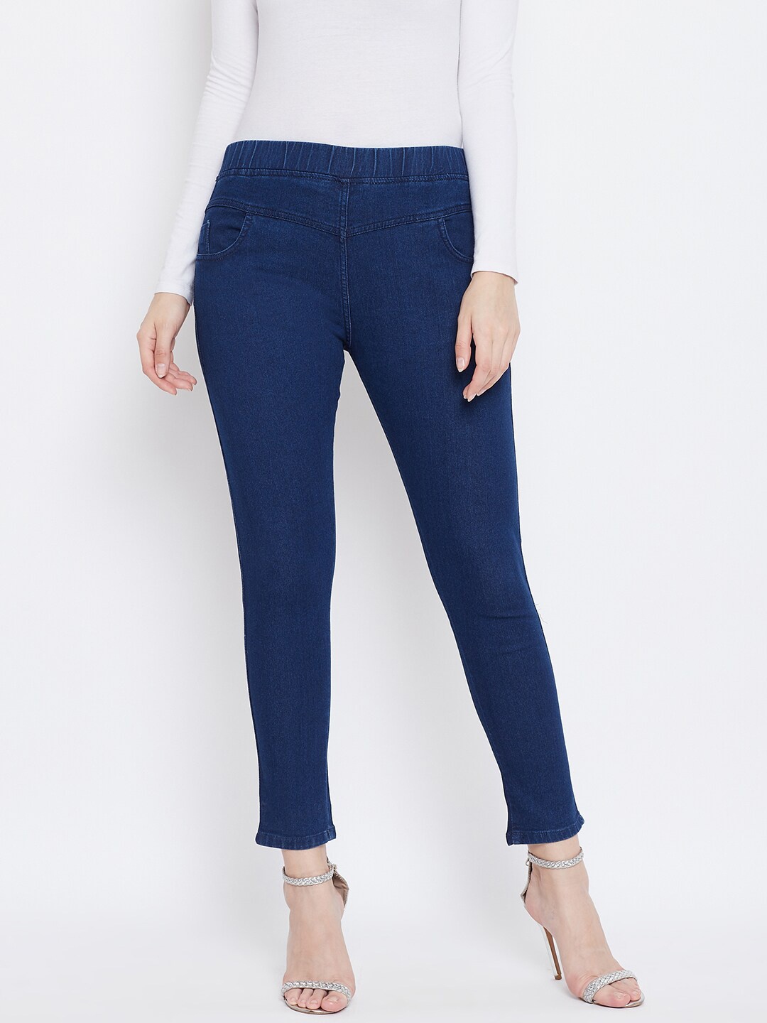 

Clora Creation Women Navy Blue Solid Denim Jeggings