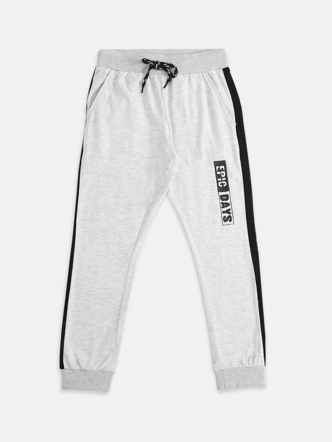 

Pantaloons Junior Boys Grey Printed Joggers With Side Stripe