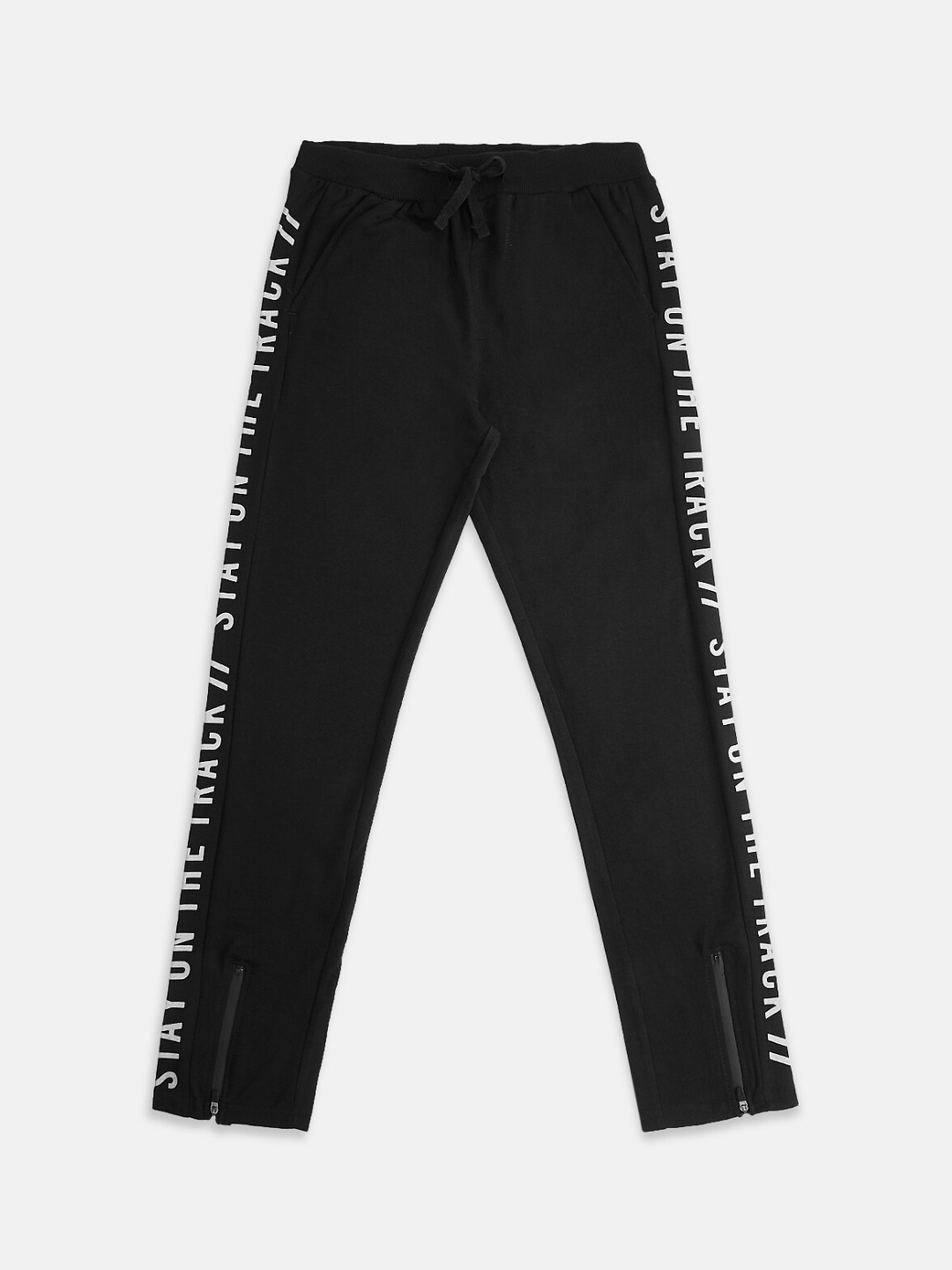 

Pantaloons Junior Boys Black & White Printed Track Pants