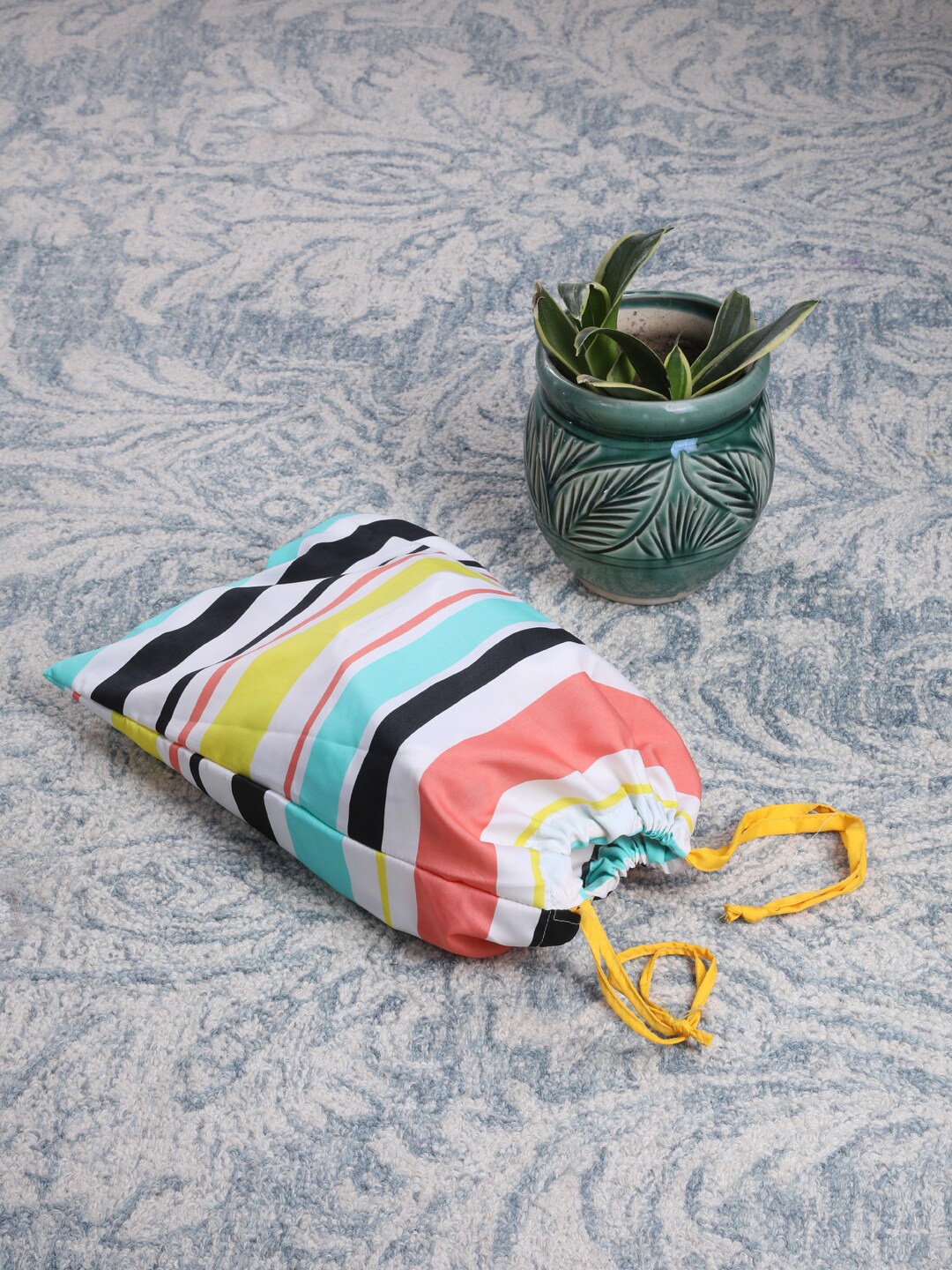 

My Gift Booth Set Of 2 Multicoloured Striped Travel Shoe Bags, Multi