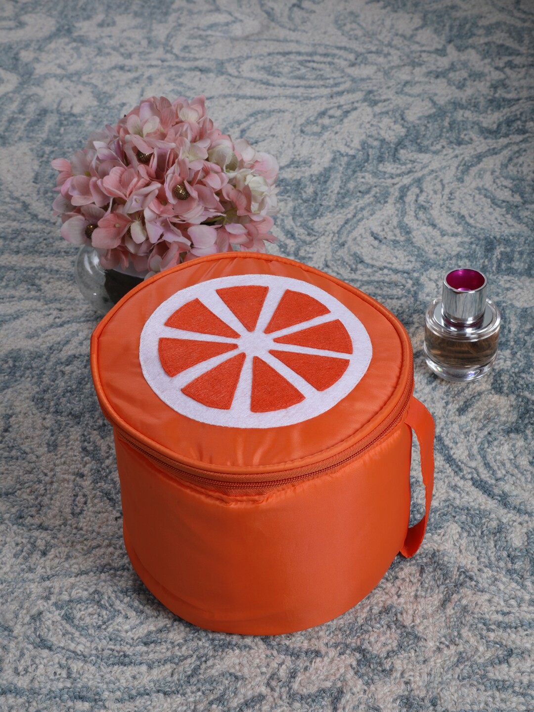 

My Gift Booth Orange & White Nylon Travel Pouch