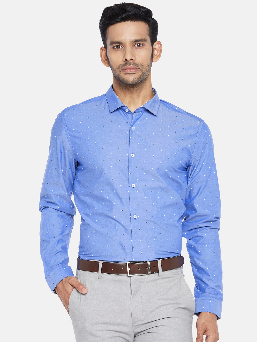 

RICHARD PARKER by Pantaloons Men Blue Slim Fit Casual Shirt