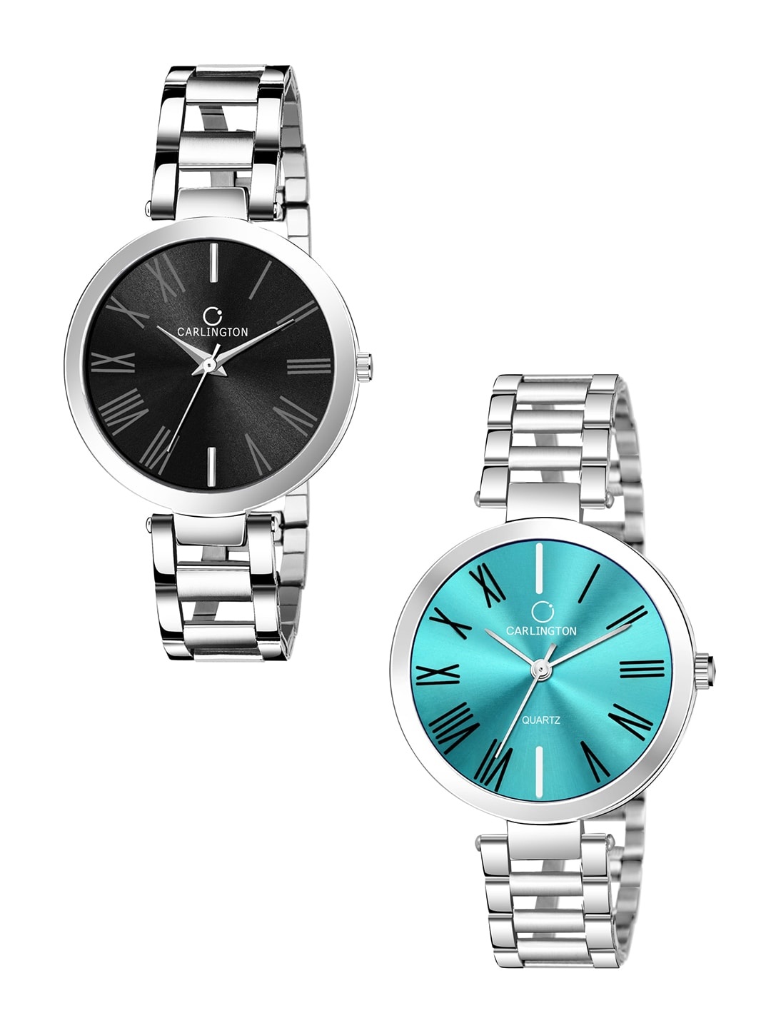 

CARLINGTON Women Multicoloured Mother of Pearl Dial & Multicoloured Stainless Steel Bracelet Style Straps Watch, Black