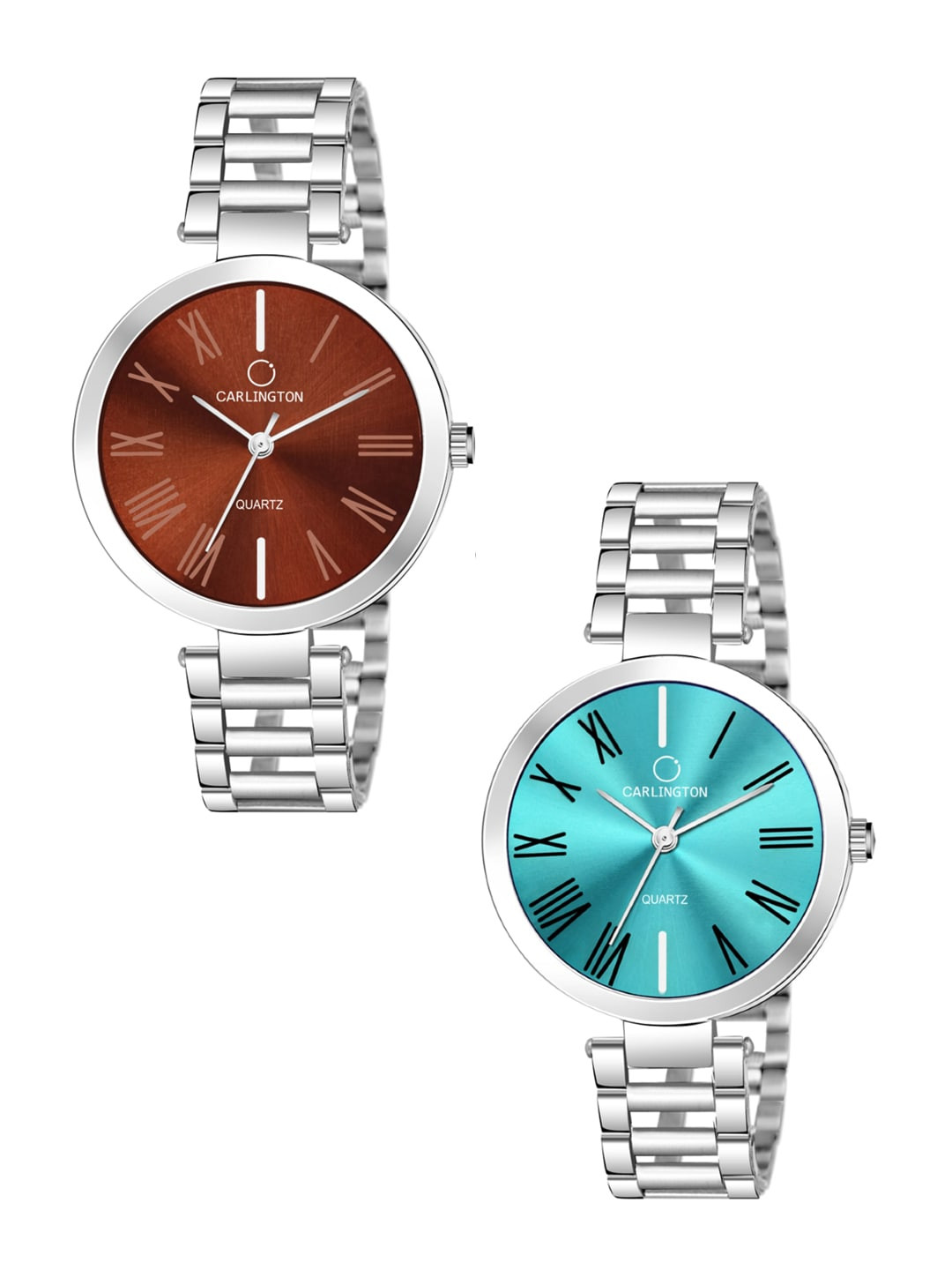 

CARLINGTON Women Multicoloured Mother of Pearl Dial & Multicoloured Stainless Steel Bracelet Style Straps Watch, Brown