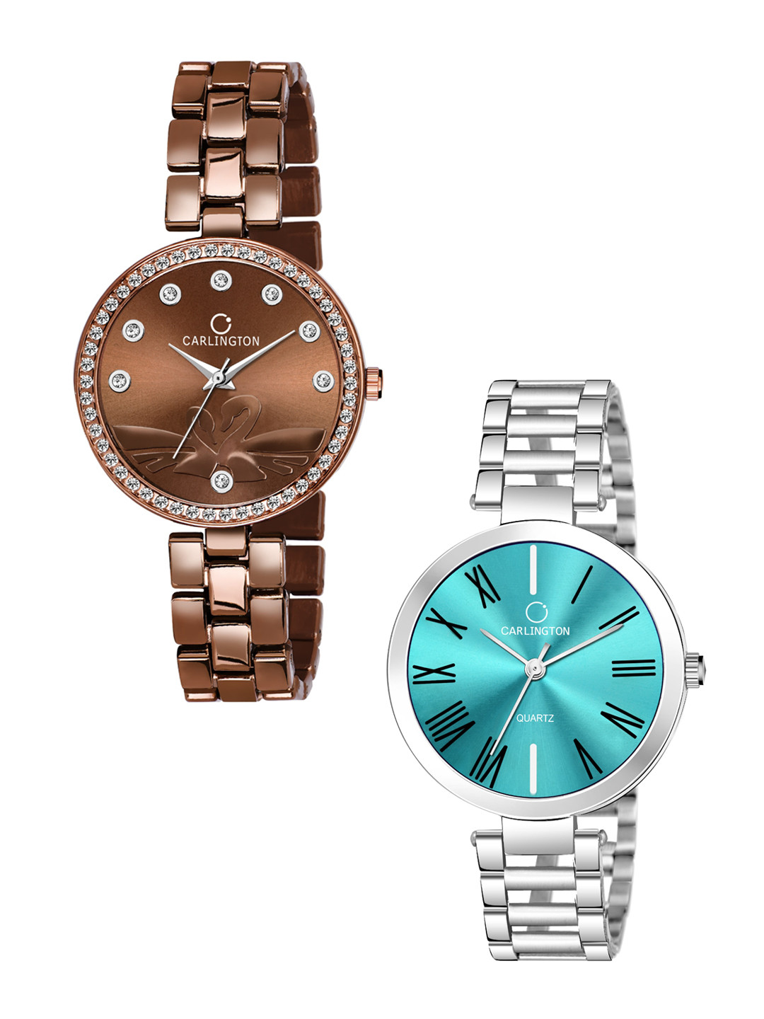 

CARLINGTON Women Multicoloured Dial & Multicoloured Stainless Steel Straps Analogue Watch Combo Duck Brown