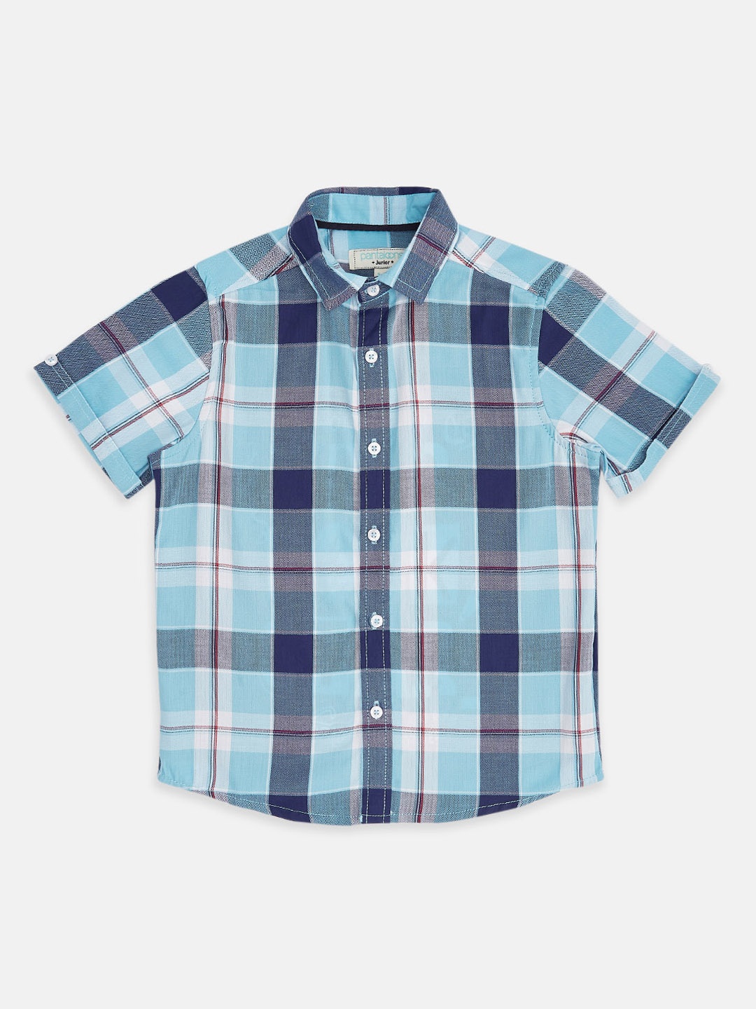 

Pantaloons Junior Boys Blue Checked Casual Shirt