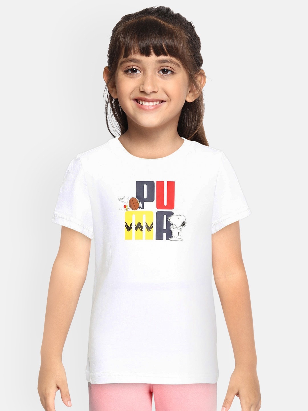 

PUMA x PEANUTS Kids White Printed Pure Cotton T-shirt