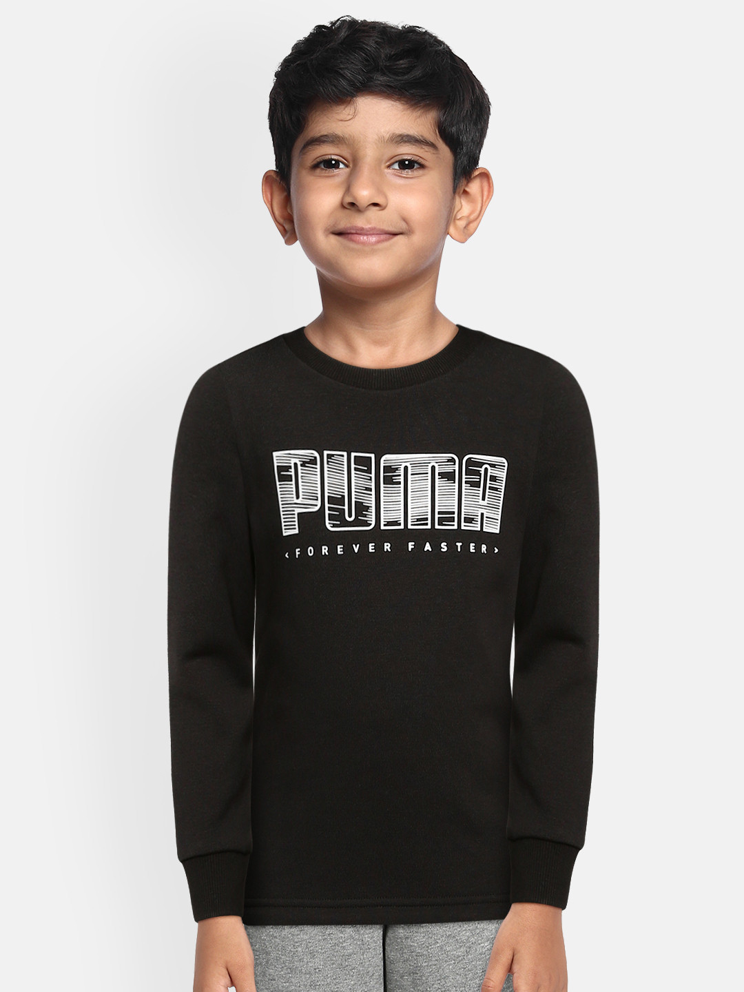 

Puma Boys Black Active Sports Crew Printed Sweatshirt