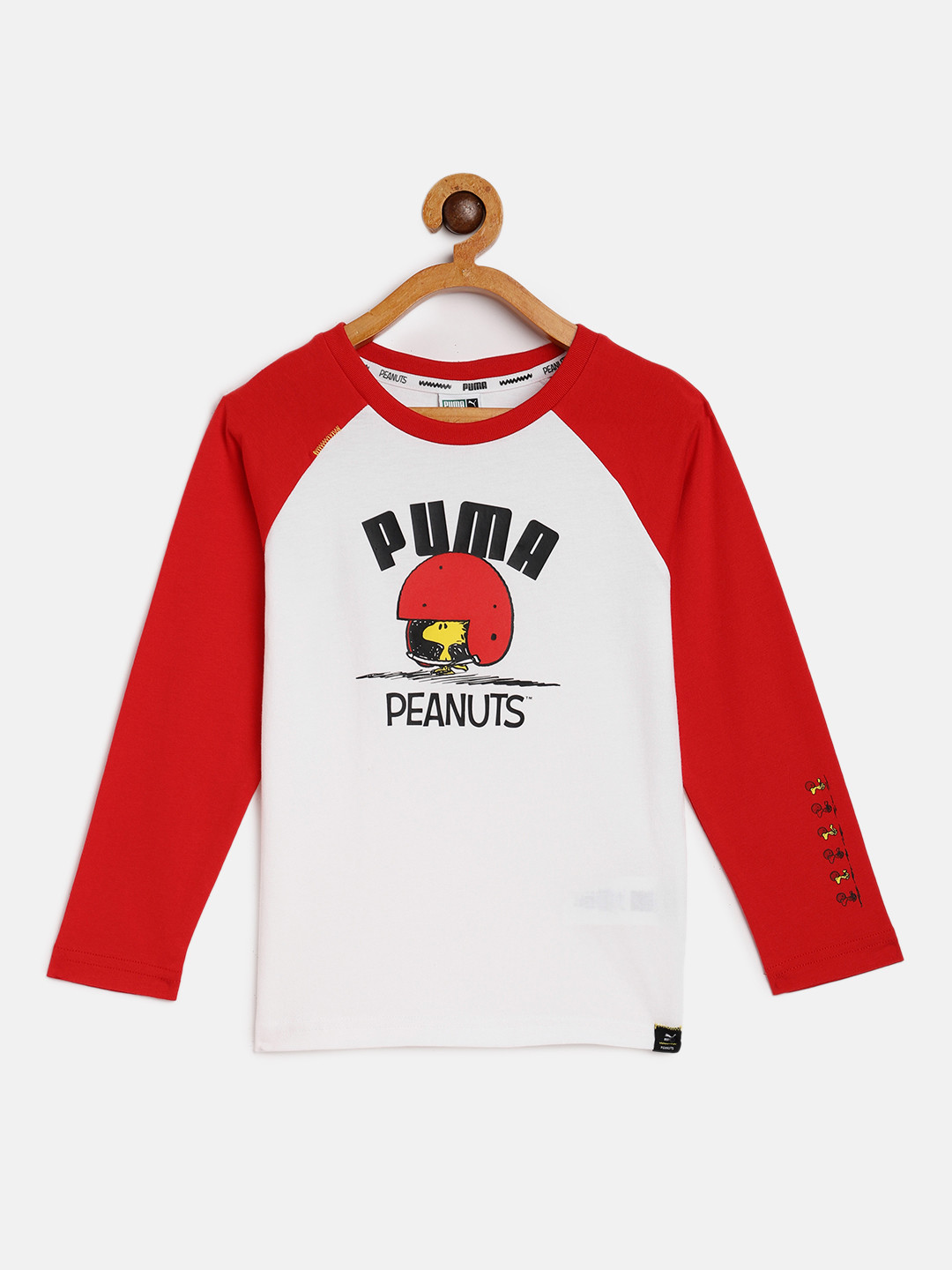 

PUMA x PEANUTS Kids White Red Typography Printed Pure Cotton T-shirt