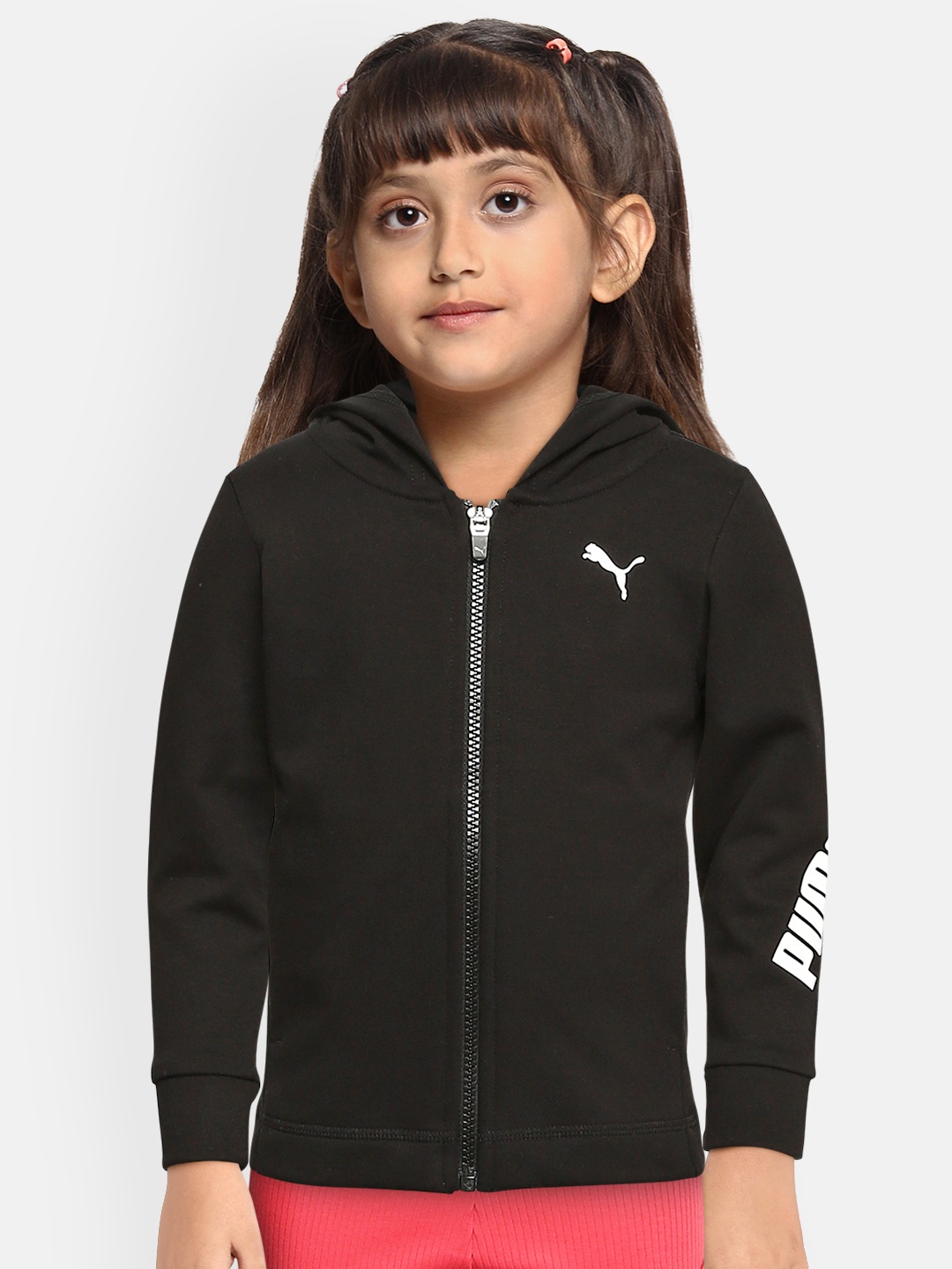 

Puma Girls Black Modern Sports Full-Zip Hooded DryCell Sweatshirt