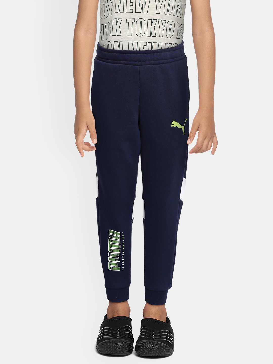 

Puma Boys Navy Blue Pure Cotton Active Sport Knitted Joggers