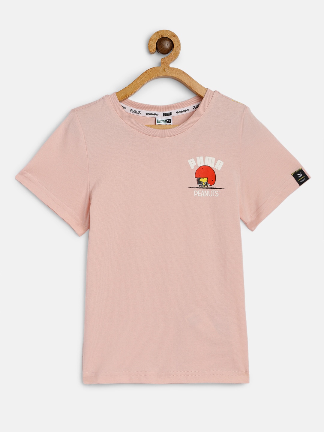

PUMA x PEANUTS Kids Pink Solid Pure Cotton T-shirt