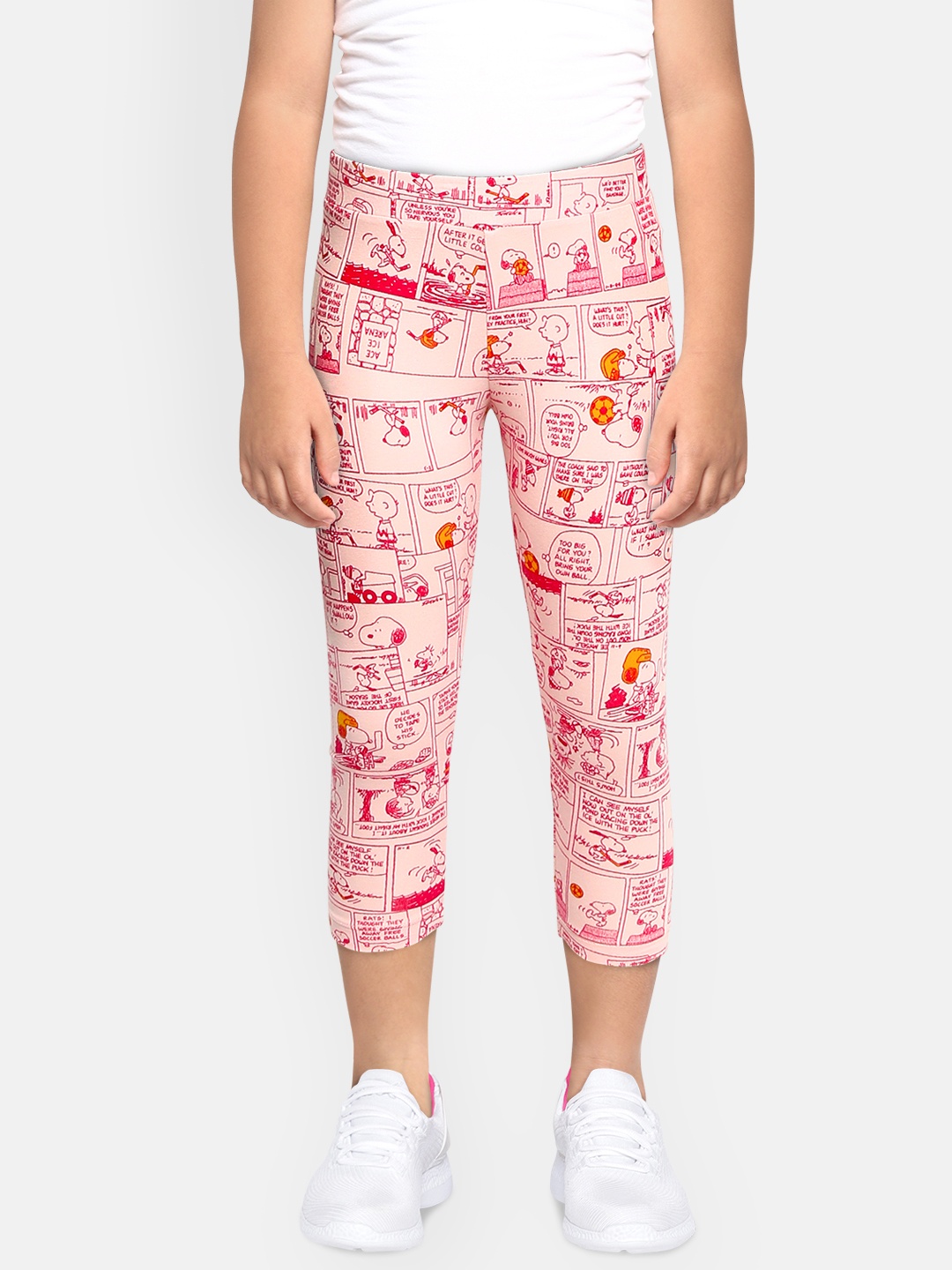 

PUMA x PEANUTS Girls Pink Printed Slim Tights