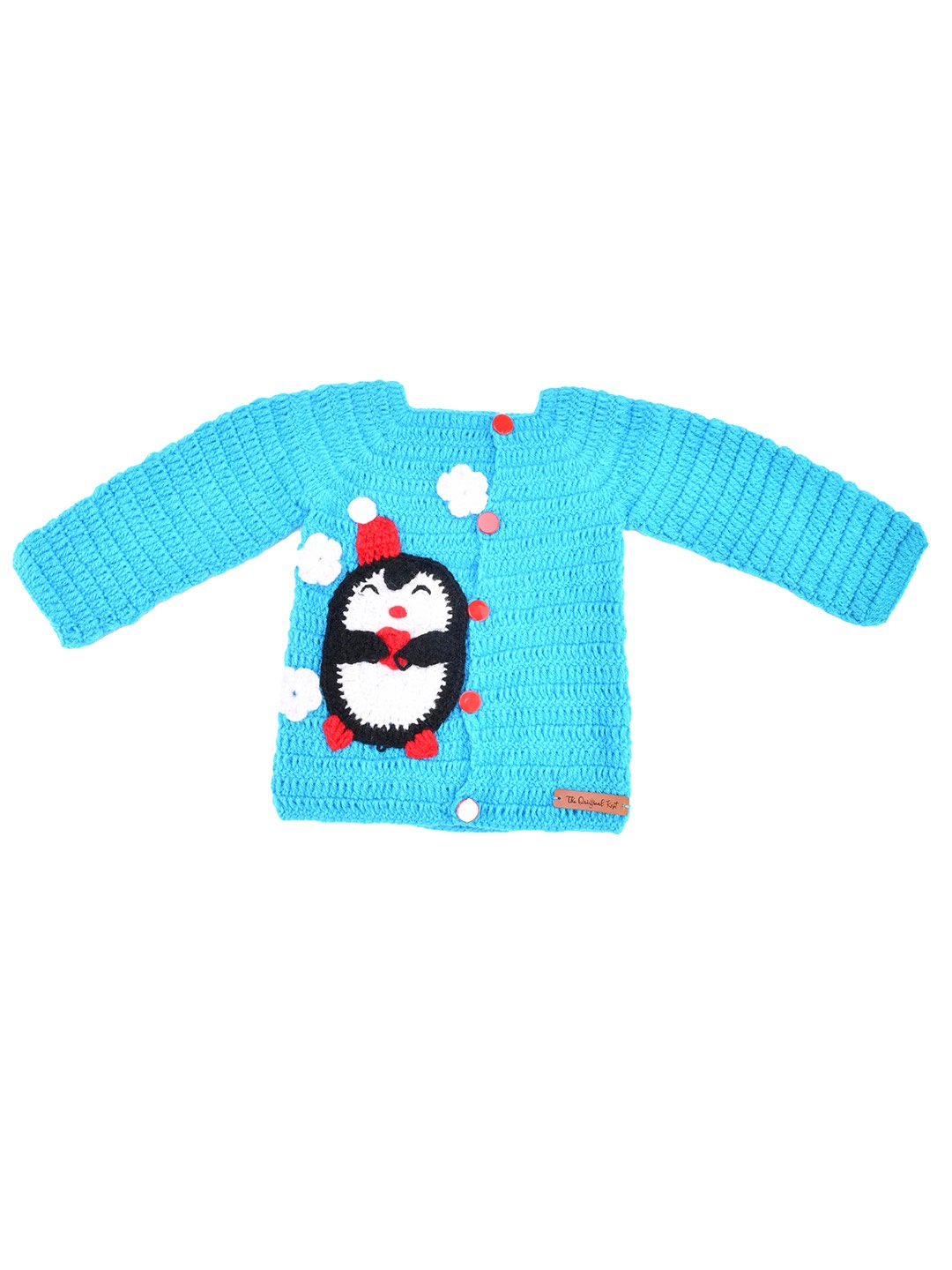 

The Original Knit Kids Blue & White Embroidered Handmade Cardigan Sweater
