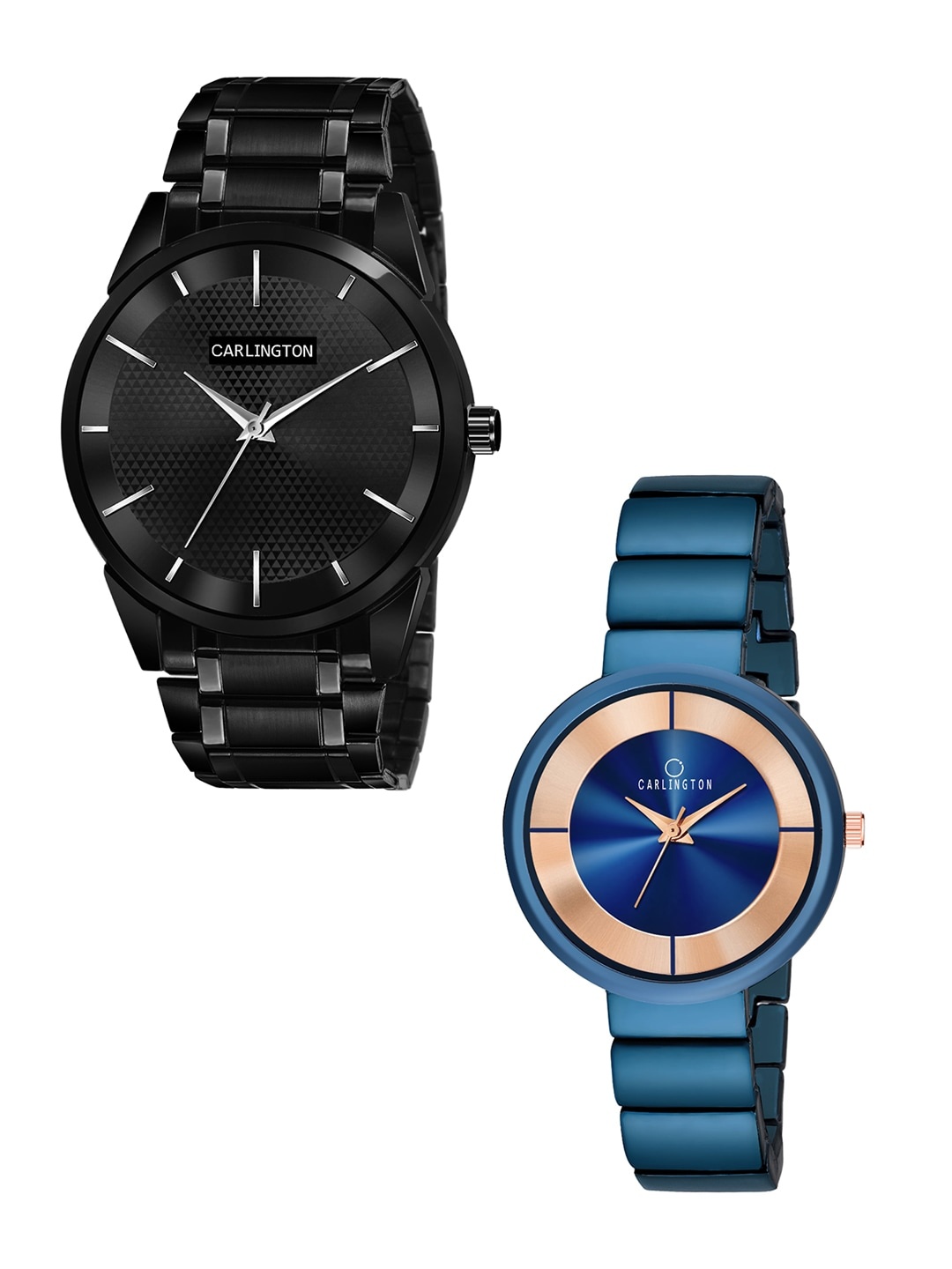 

CARLINGTON Unisex Multicoloured Mother of Pearl Dial & Multicoloured Stainless Steel Straps Analogue Watch, Black