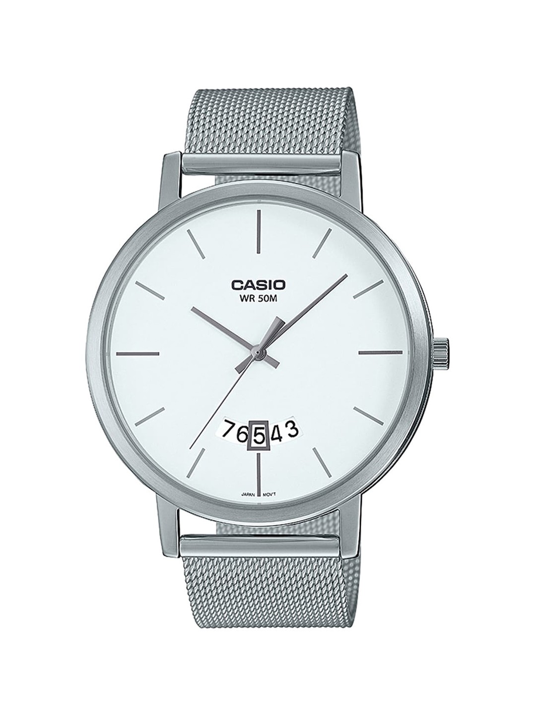 

CASIO Men White Dial & White Stainless Steel Bracelet Style Straps Analogue Watch