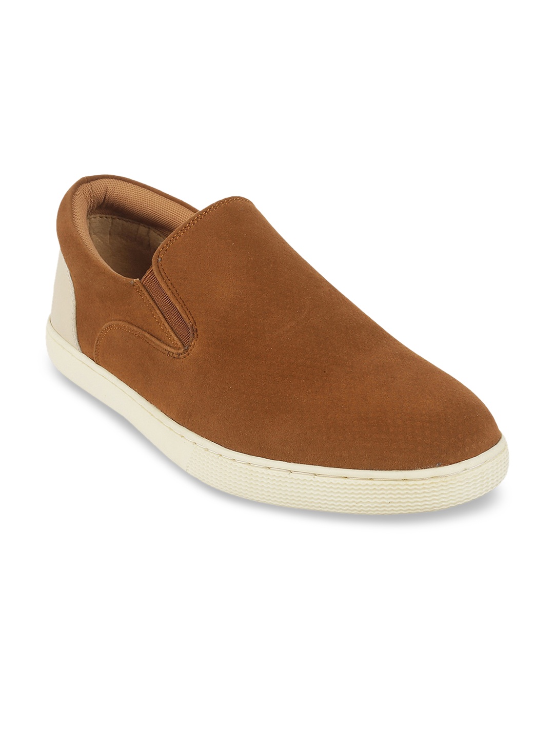 

WBNY Men Tan Slip-On Sneakers