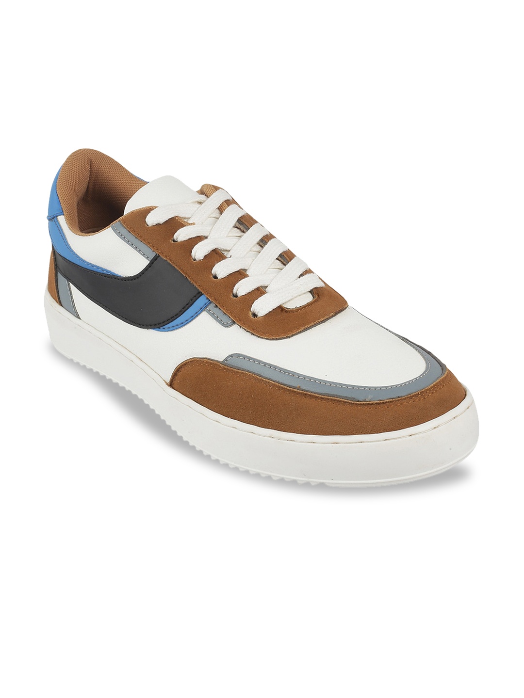 

WBNY Men White & Brown Colourblocked Lightweight Sneakers