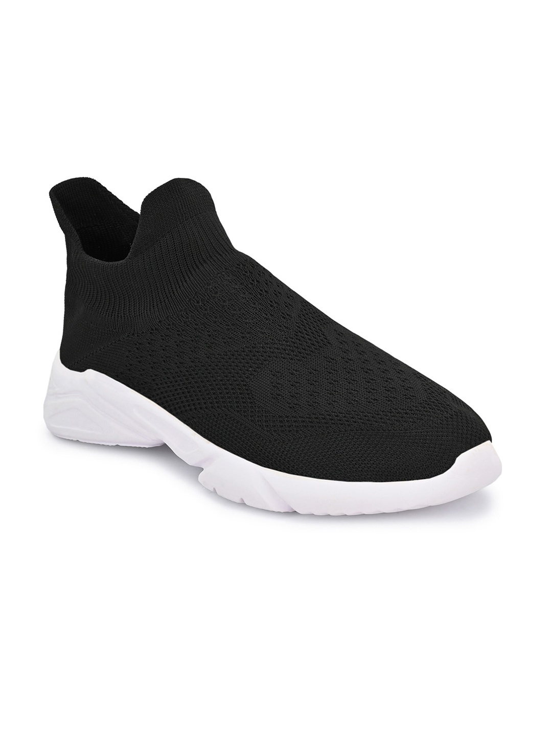 

Mactree Men Black Woven Design Slip-On Sneakers
