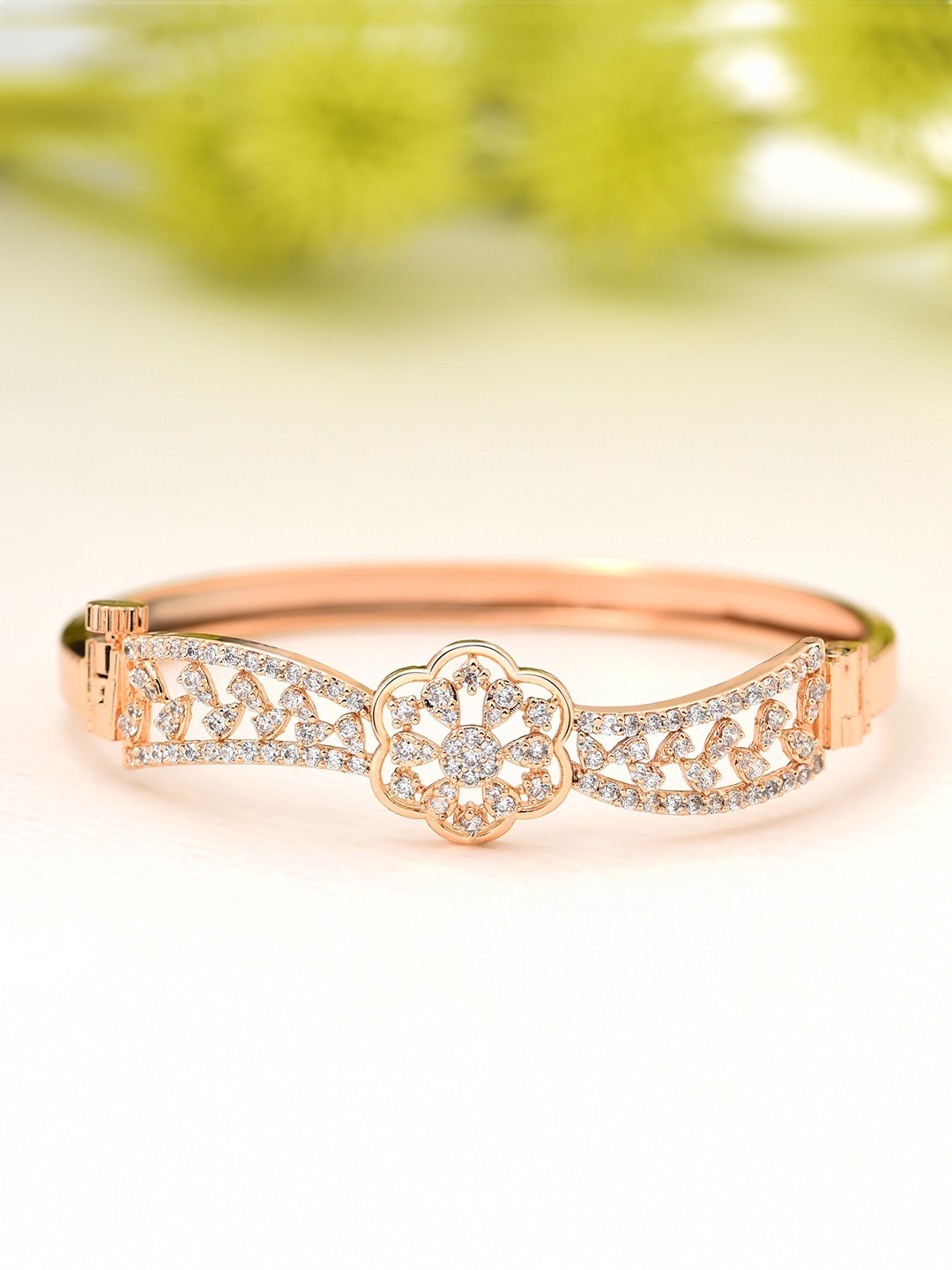 

Zaveri Pearls Women Rose Gold Brass Cubic Zirconia Bracelet