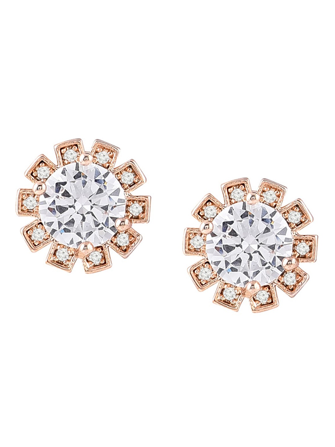 

Zaveri Pearls Rose Gold Contemporary Studs Earrings