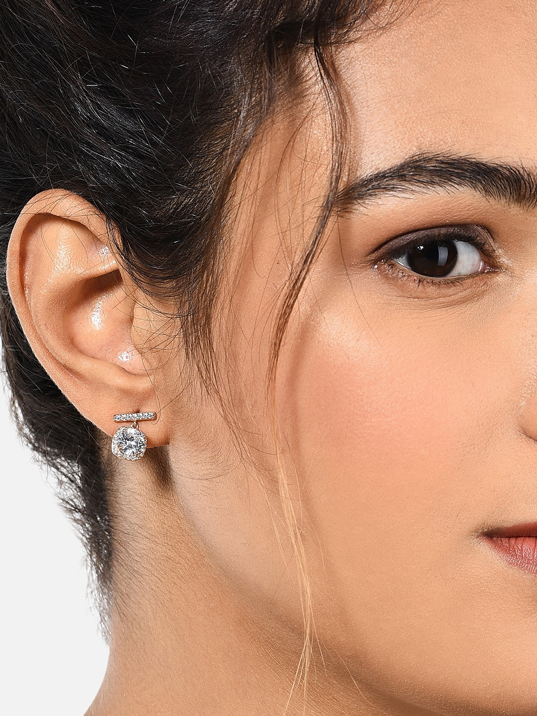 

Zaveri Pearls Rose Gold Contemporary Studs Earrings