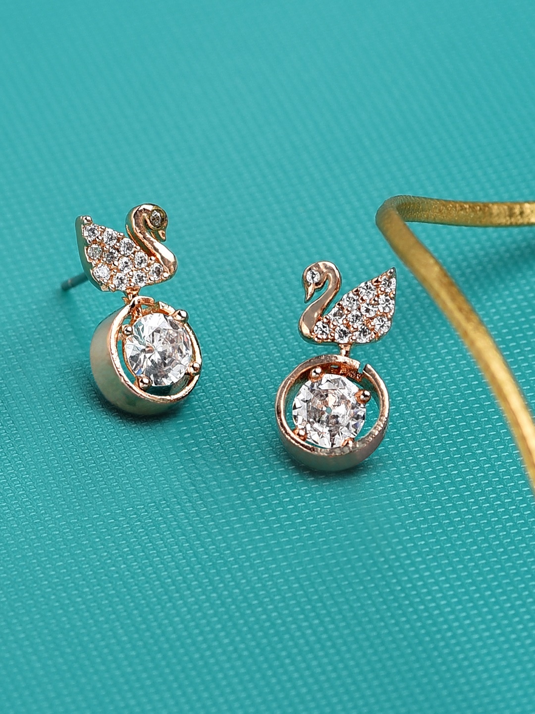 

Zaveri Pearls Rose Gold Contemporary Drop Earrings
