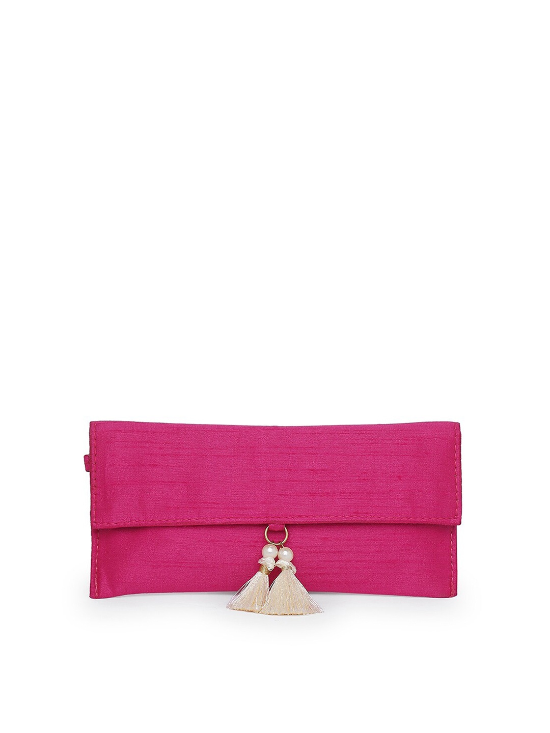 

Forever Glam by Pantaloons Women Pink Solid Fabric Envelope