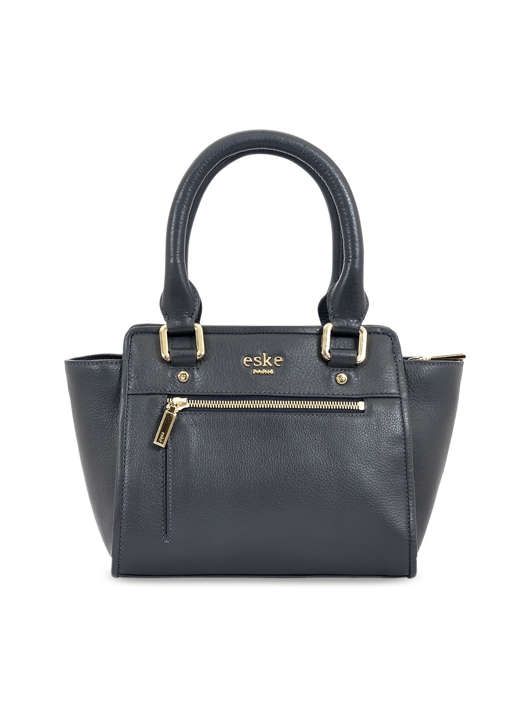 

Eske Grey Leather Structured Handheld Bag