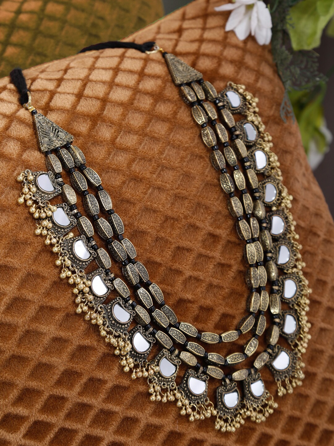 

NEUDIS Afghani Mirror Ethnic Toned Strands & Layered Necklace, Bronze