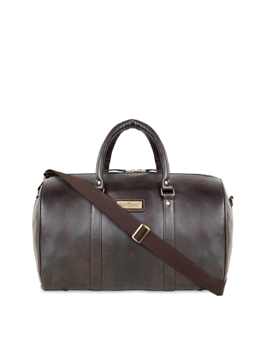 

THE CLOWNFISH Coffee-Brown Solid Travel Duffle Bag