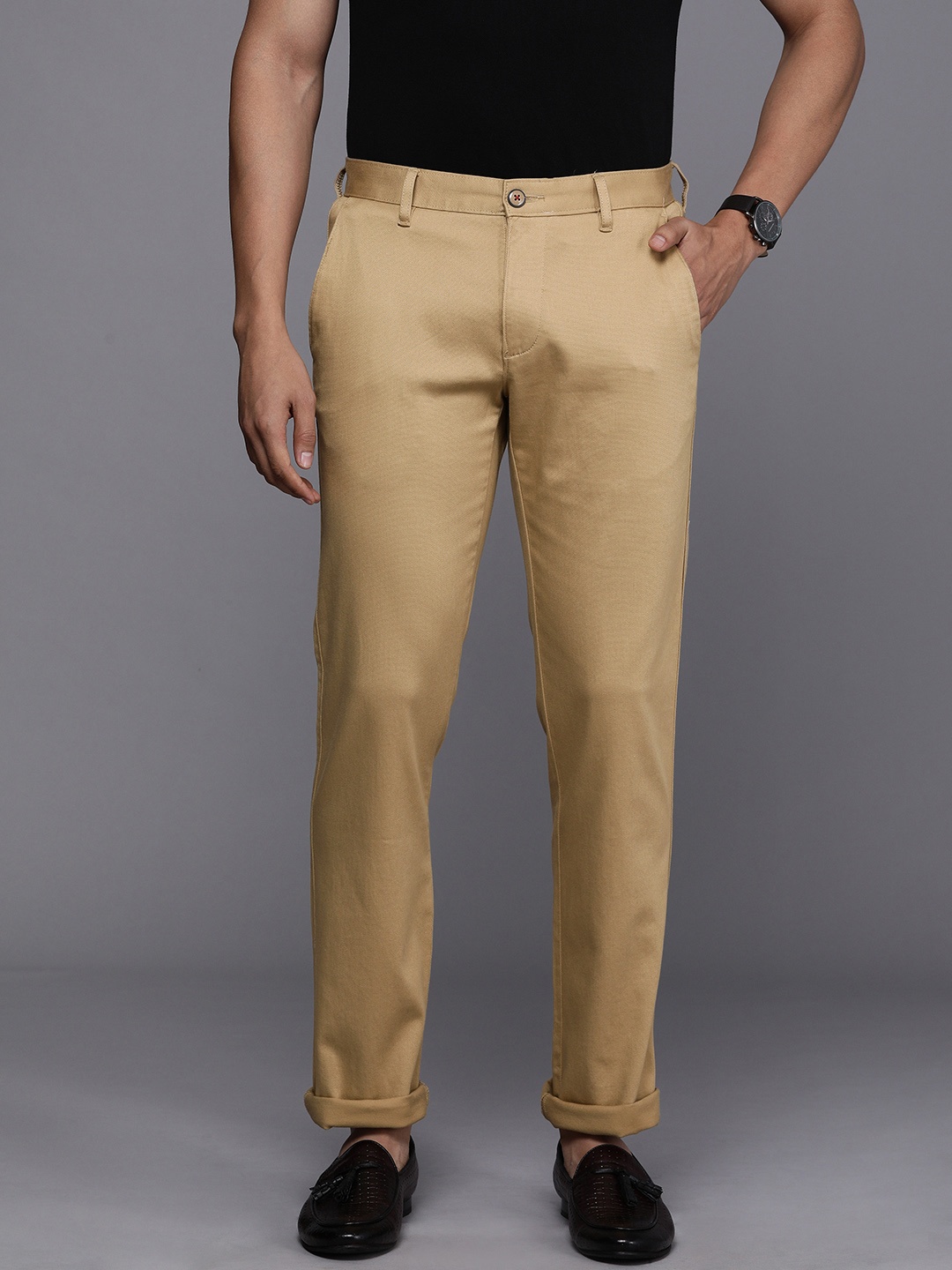 

Louis Philippe Sport Men Khaki Slim Fit Low-Rise Trousers