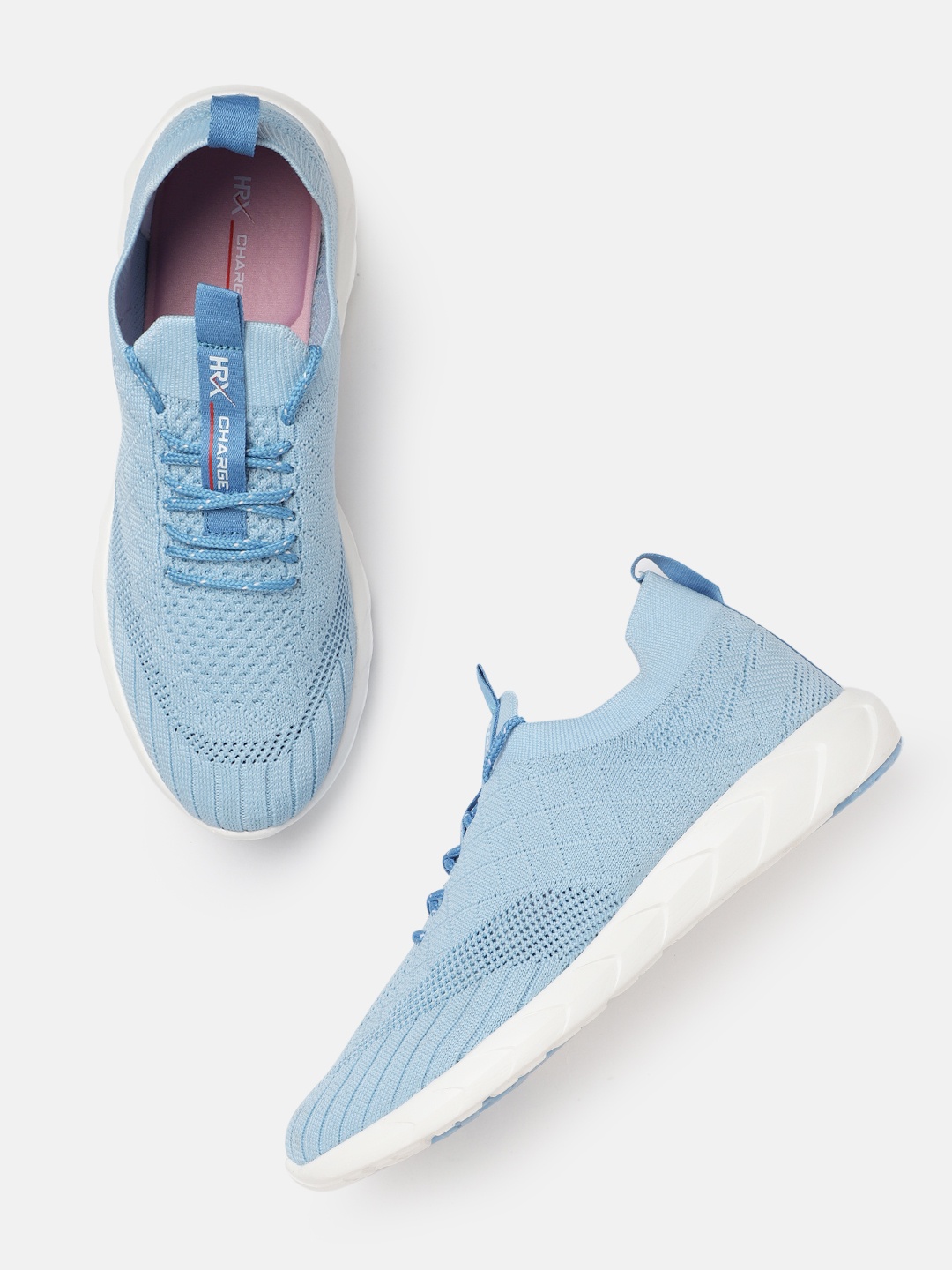 

HRX by Hrithik Roshan Women Blue Woven Design Charged Running Shoe